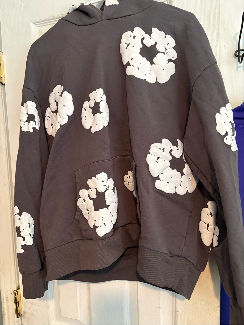 Denim Tears Hoodie with White Floral Ring Print
